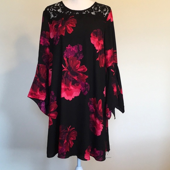 EST. 1946 Dresses & Skirts - EST 1946 Brand Flowy Black Floral Print Mini Dress